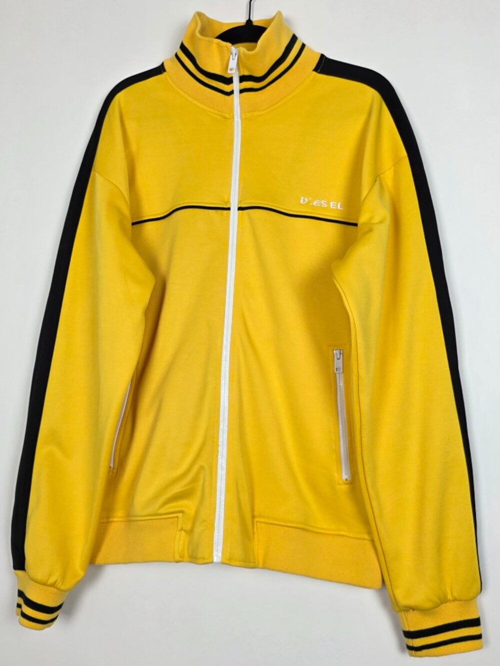 Diesel Mens XL Long Sleeve Yellow Full Zip Track Jacket